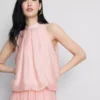 The Edit draperet halterneck-bluse med luftig pasform