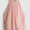 The Edit draperet halterneck-bluse med luftig pasform