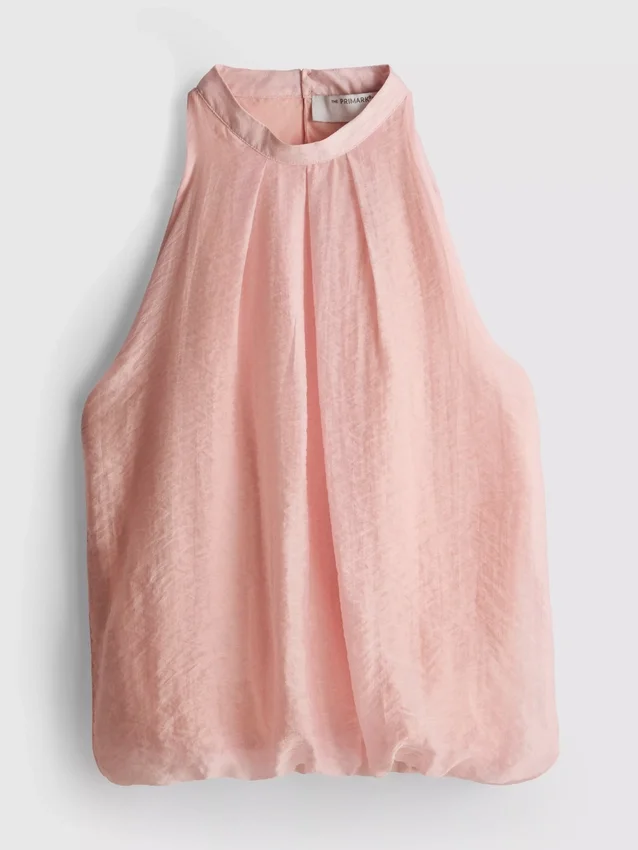 The Edit draperet halterneck-bluse med luftig pasform