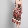 The Edit halterneck-midi-kjole i linneblanding med print