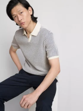 The Edit Jacquard-poloskjorte