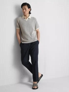 The Edit Jacquard-poloskjorte