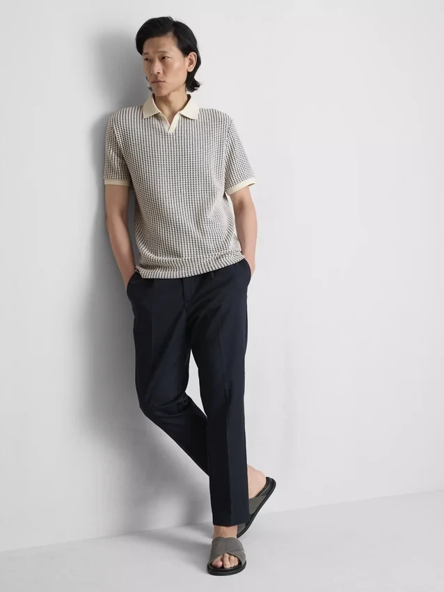 The Edit Jacquard-poloskjorte