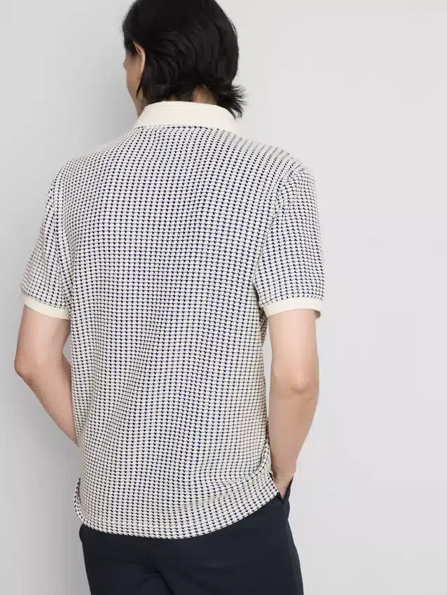 The Edit Jacquard-poloskjorte