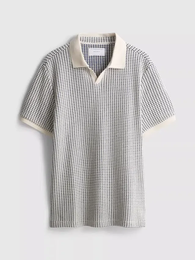 The Edit Jacquard-poloskjorte