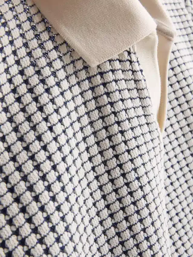 The Edit Jacquard-poloskjorte