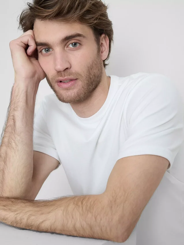 The Edit merceriseret slim-fit T-shirt