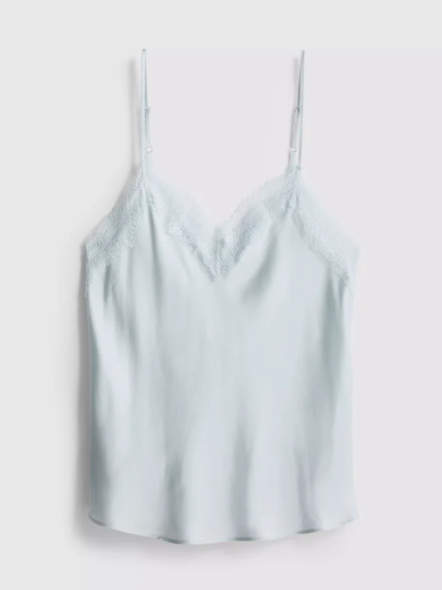 The Edit-pyjamasser-cami-top i silke-blanding