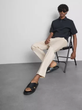 The Edit slim fit-bukser med peached-finish