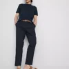 The Edit slim fit-bukser med peached-finish