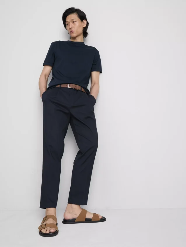 The Edit slim fit-bukser med peached-finish