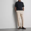 The Edit slim fit-bukser med peached-finish