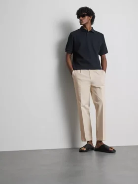 The Edit slim fit-bukser med peached-finish