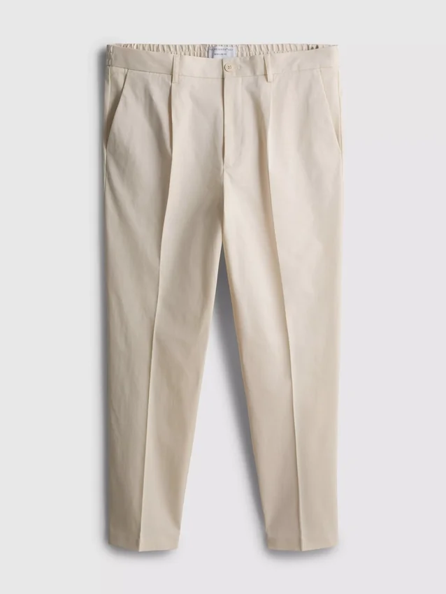 The Edit slim fit-bukser med peached-finish