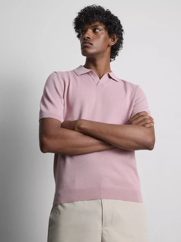 The Edit strikket poloshirt