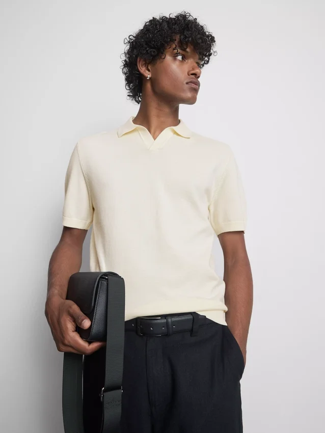 The Edit strikket poloshirt