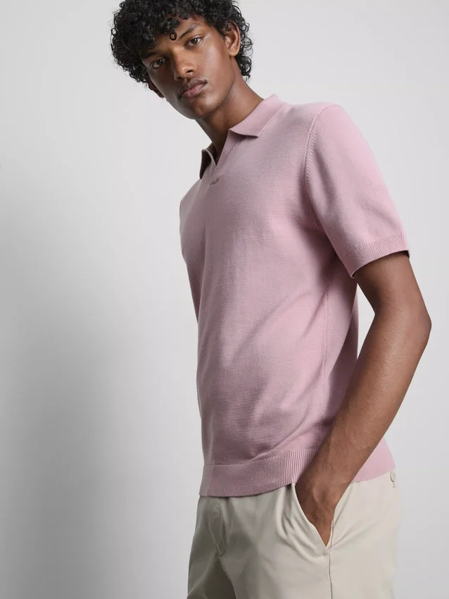 The Edit strikket poloshirt