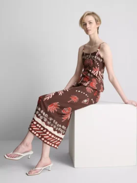 The Edit-tanktop i linneblanding med print