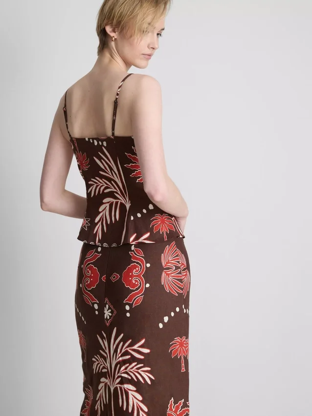The Edit-tanktop i linneblanding med print