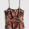 The Edit-tanktop i linneblanding med print
