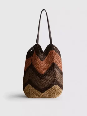 The Edit vævet shopper-taske