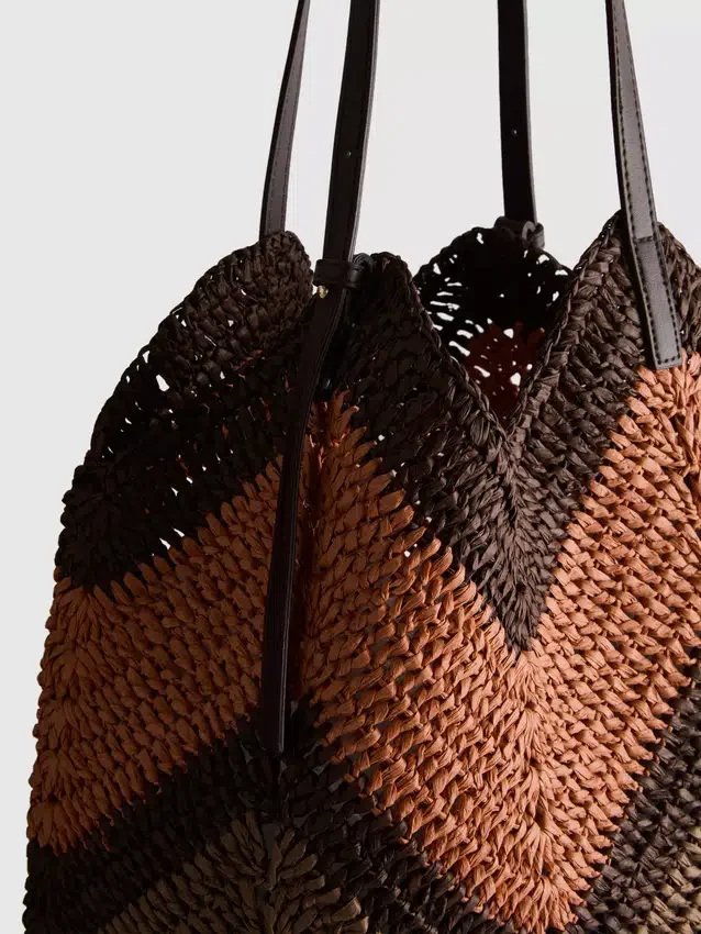 The Edit vævet shopper-taske