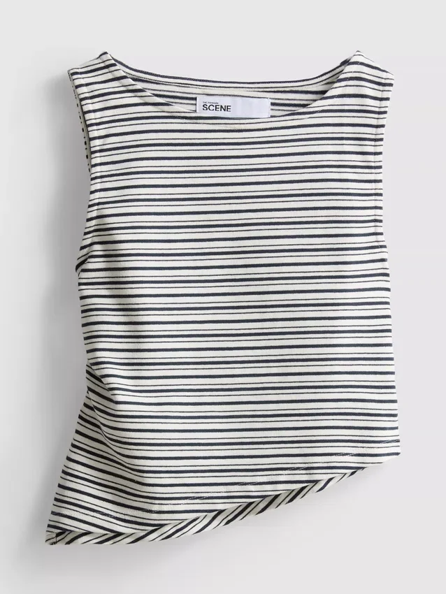The Primark Scene | Asymmetrisk stribet tanktop