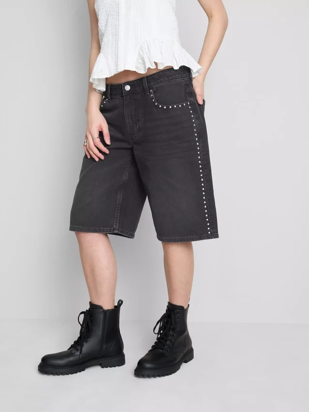 The Primark Scene | bomuldsdenim-shorts med nitter