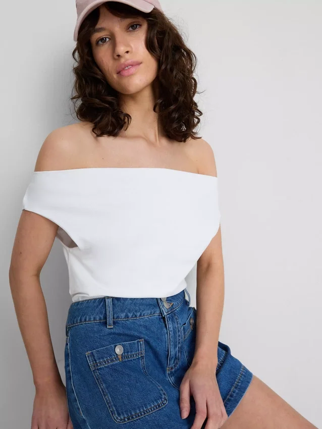 The Primark Scene | Bomuldsrig top med bare skuldre