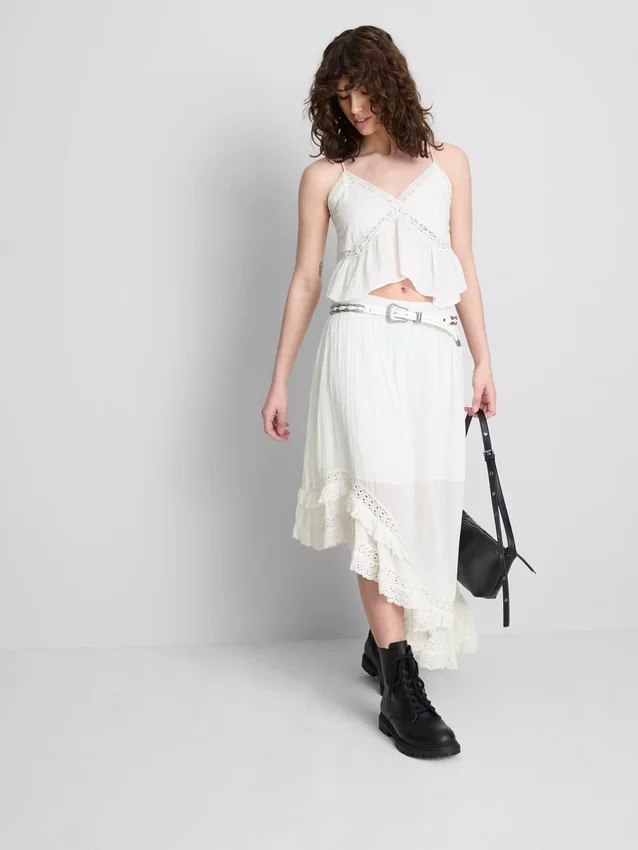 The Primark Scene | Bomuldstop med broderi, V-hals og spaghettistropper