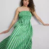 The Primark Scene | Midi-kjole med rynket stribet bandeau-top