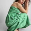 The Primark Scene | Midi-kjole med rynket stribet bandeau-top