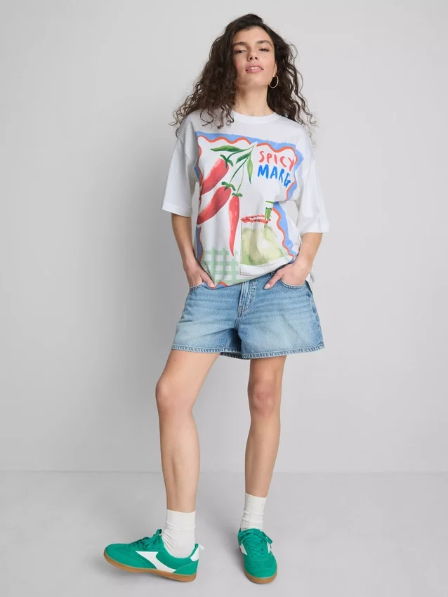 The Primark Scene | Oversized bomulds-T-shirt med margarita-motiv