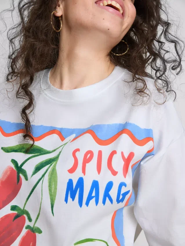The Primark Scene | Oversized bomulds-T-shirt med margarita-motiv