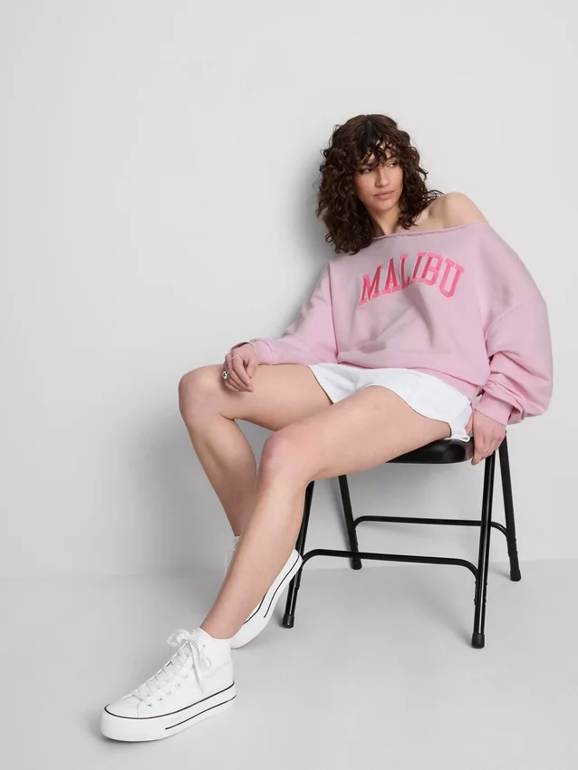 The Primark Scene | Sweatshirt med slogan og bare skuldre