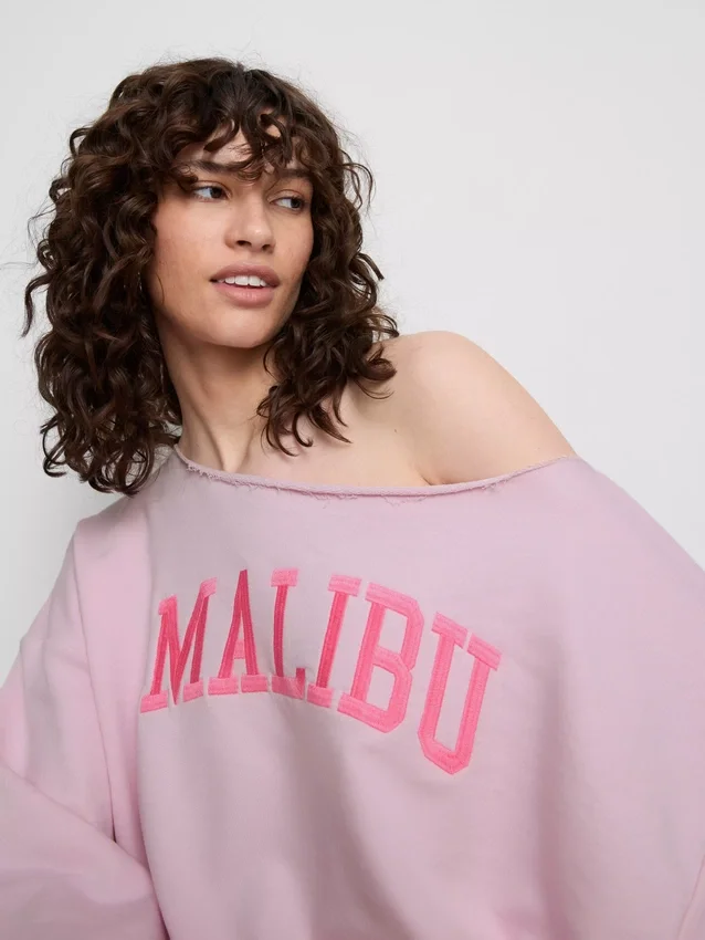 The Primark Scene | Sweatshirt med slogan og bare skuldre