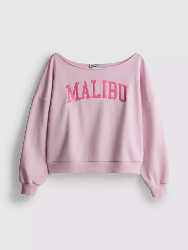The Primark Scene | Sweatshirt med slogan og bare skuldre