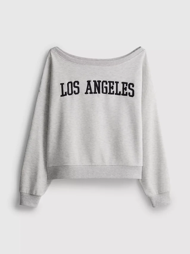 The Primark Scene | Sweatshirt med slogan og bare skuldre