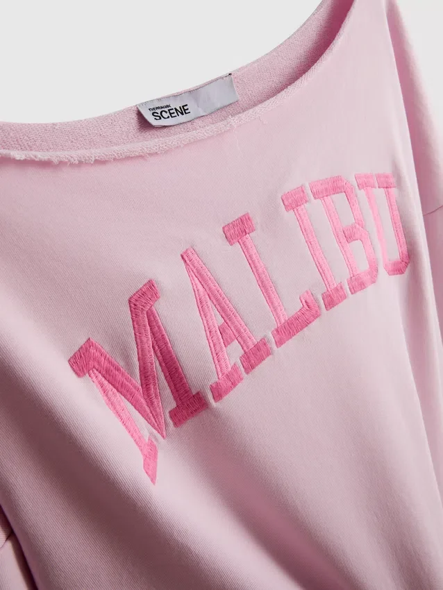 The Primark Scene | Sweatshirt med slogan og bare skuldre