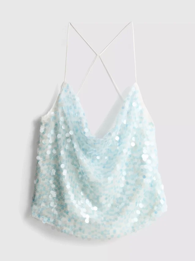 The Primark Scene | Top med stropper, pailletter og cowl-hals