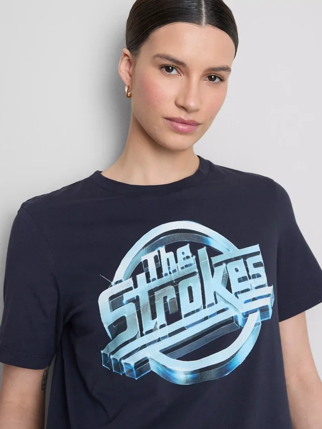 The Strokes-skjorte med grafisk motiv