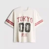 Tokyo kortærmet T-shirt med slidt look og grafisk print