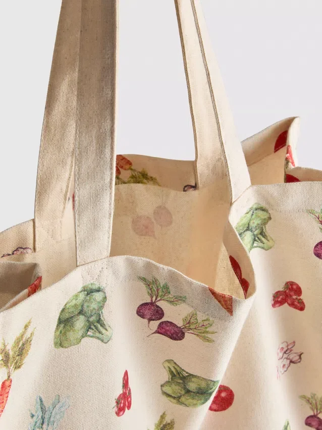 Tote-taske med vegetabilsk tryk