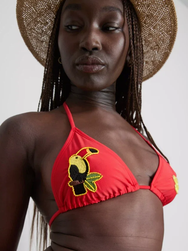 Toucan-bikini-top i trekantform