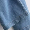 Træningsbukser i bomuldsdenim med brede ben