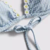 Trekantet bikini-top i gingham med daisy-kant