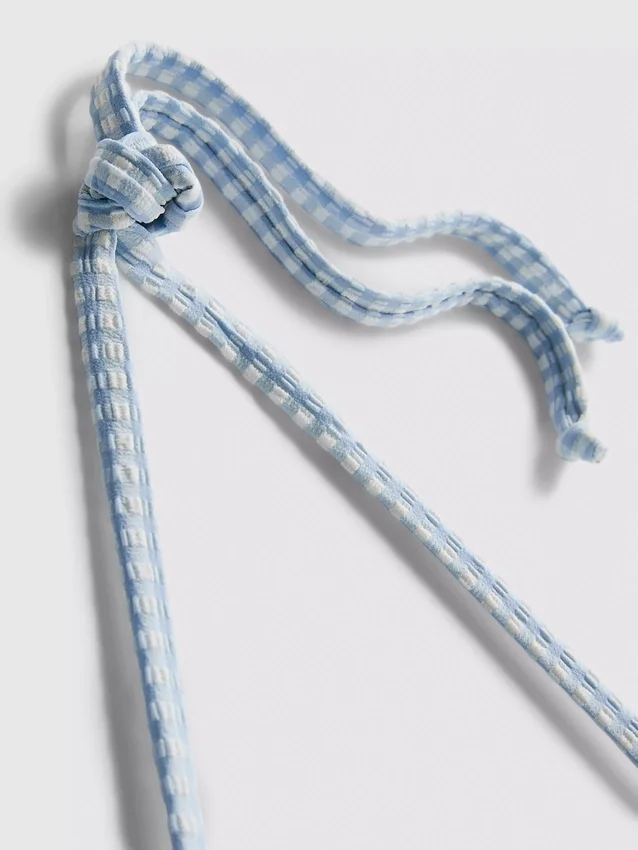 Trekantet bikini-top i gingham med daisy-kant