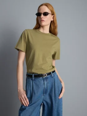 Ultimativ bomulds-T-shirt med rund hals