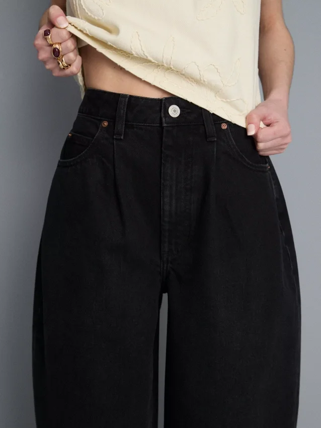 Ultimative bomuldsjeans med tøndeformede ben
