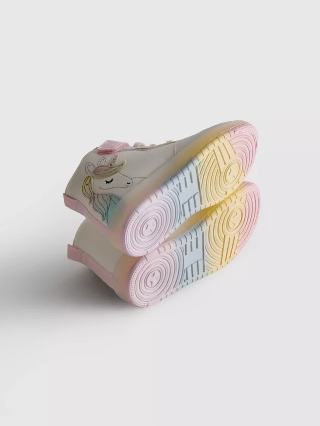 Unicorn-sneakers med lysende høj top